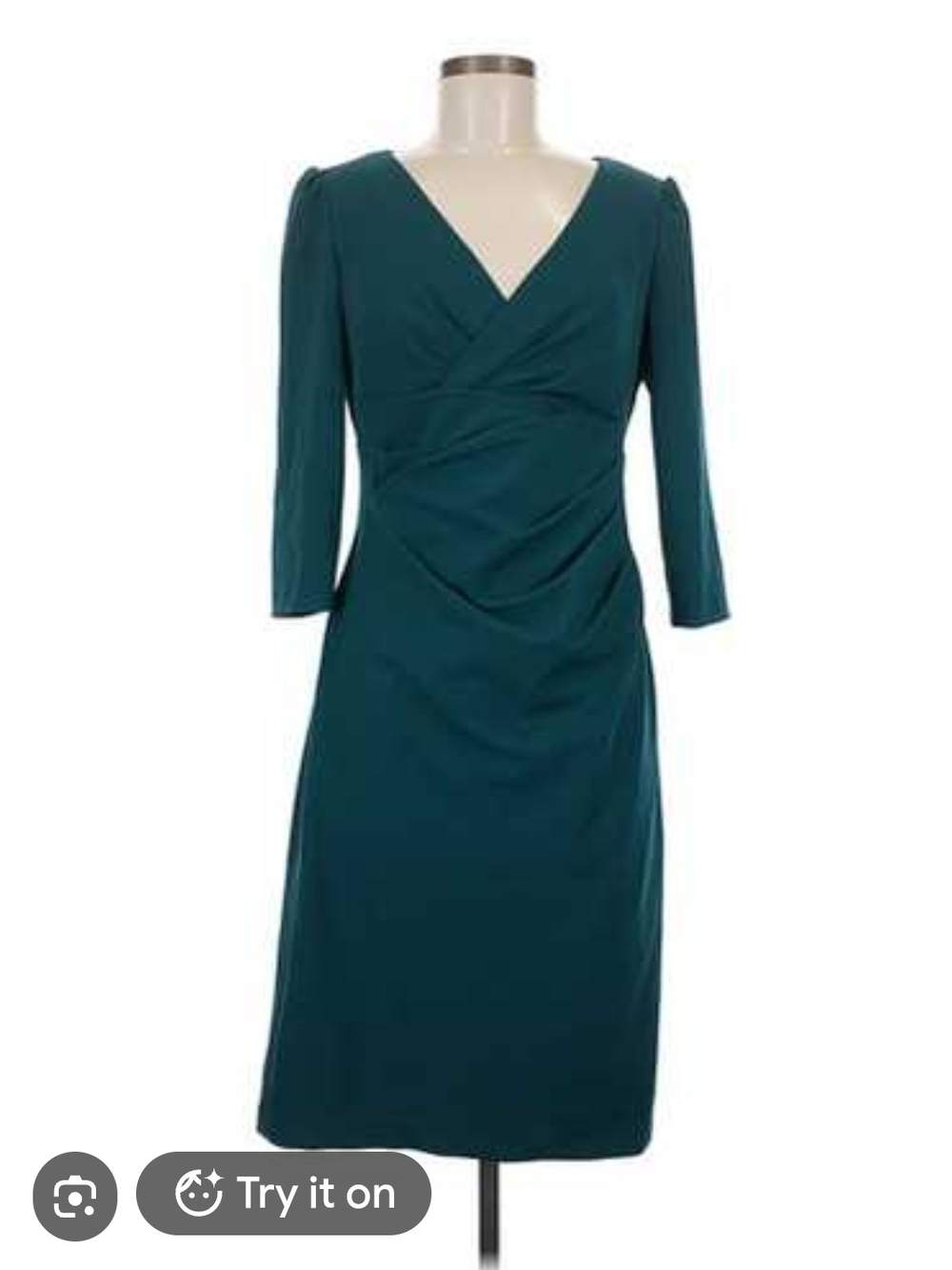 Betsey Johnson Green V-Neck Midi Dress - Size 12